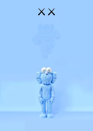 Blue Kaws Figurewith Shadow Wallpaper