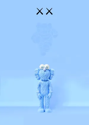 Blue Kaws Figurewith Shadow Wallpaper