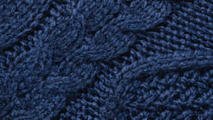 Blue Knitted Cable Pattern Wallpaper