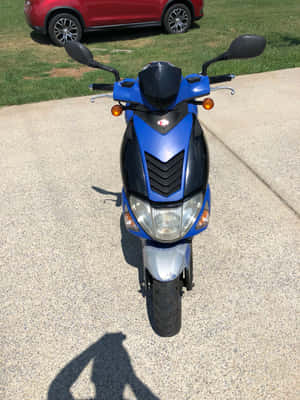 Blue Kymco Scooter Front View Wallpaper