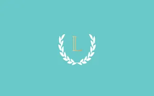 Blue Laurel Wreath Monogram Desktop Wallpaper