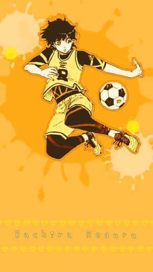Blue Lock Bachira Meguru Soccer Action Wallpaper