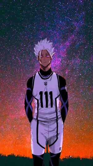 Blue Lock Character Starry Night Wallpaper