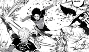 Blue Lock Manga Intense Soccer Action Wallpaper