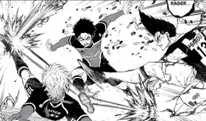 Blue Lock Manga Intense Soccer Action Wallpaper