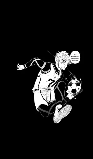 Blue Lock Soccer Action Manga Panel Wallpaper