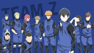Blue Lock Team Z Group Illustration Wallpaper
