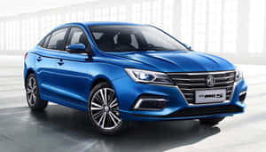 Blue M G5 Sedan Showroom Wallpaper