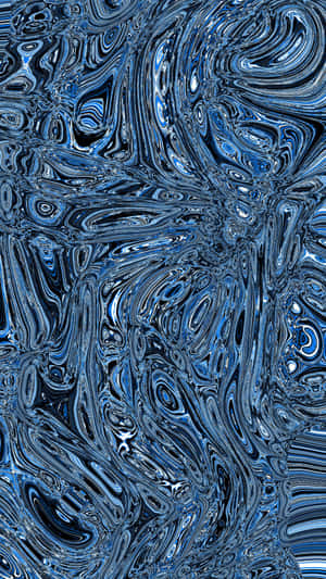 Blue Marbleized Abstract Texture Wallpaper