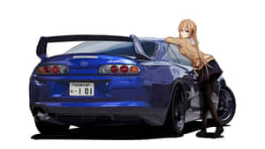 Blue Mark 4 Supra Jdm Anime Wallpaper