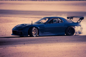 Blue Mazda Rx-7 Drift Sand Wallpaper