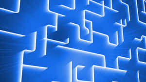 Blue Maze Pattern Wallpaper
