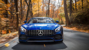 Blue Mercedes Amg Gt C Roadster Wallpaper