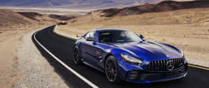 Blue Mercedes Amg Gt Speeding Wallpaper