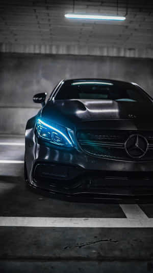 Blue Mercedes Benz Phone Lock Screen Wallpaper