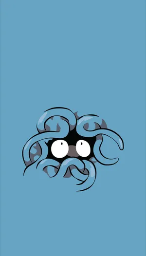 Blue Minimalist Tangela Phone Wallpaper