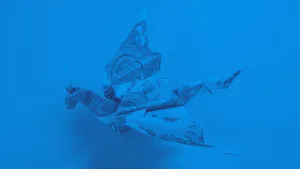 Blue Money Aesthetic Art Wallpaper