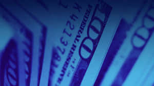 Blue Money Aesthetic Close Up Wallpaper