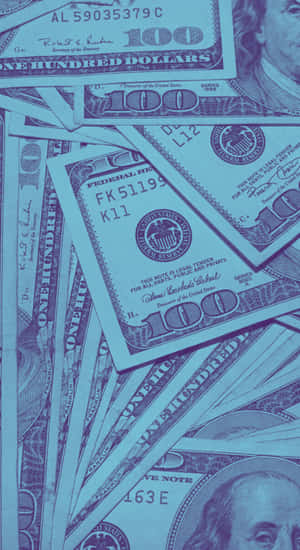 Blue Money Aesthetic Focus Wallpaper