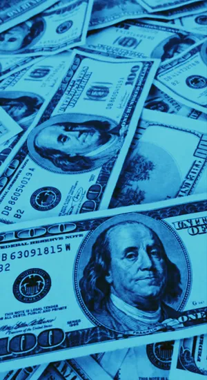 Blue Money Aesthetic Focus Wallpaper