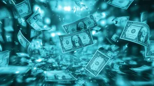 Blue Money Aesthetic Wallpaper