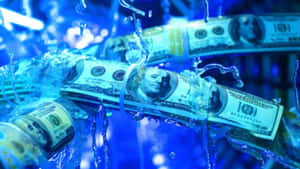 Blue Money Flow Wallpaper