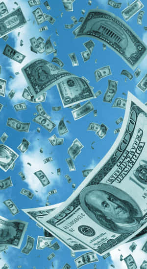 Blue Money Rainfall Wallpaper