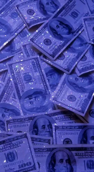 Blue Money Sparkle Vibes Wallpaper