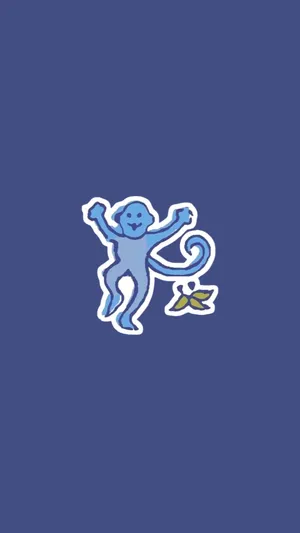 Blue Monkey Roller Rabbit Graphic Wallpaper