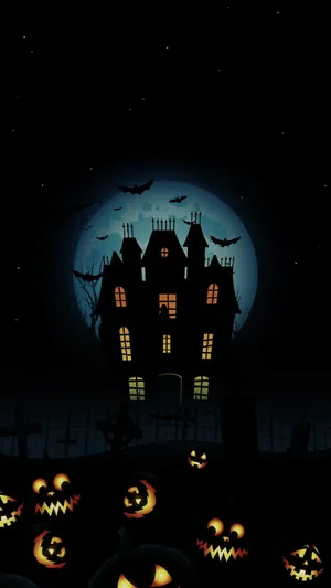 Blue Moon Halloween Iphone Wallpaper