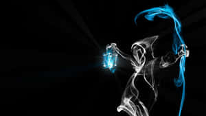 Blue Neon Smoke Art Wallpaper