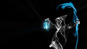 Blue Neon Smoke Art Wallpaper