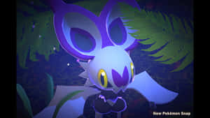 Blue Noibat With Fern Leaves Wallpaper