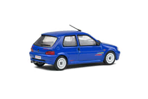 Blue Peugeot106 Rear Side View Wallpaper