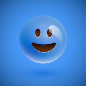 Blue Preppy Smiley Face Graphic Wallpaper