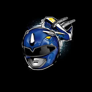 Blue Ranger Helmet Artwork Wallpaper