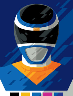 Blue Ranger Helmet Illustration Wallpaper