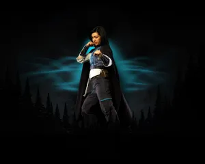 Blue Ranger Pose Night Background Wallpaper