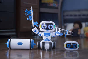 Blue Robot Toy Disassembled Wallpaper