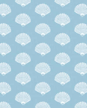 Blue Seashell Pattern Background Wallpaper