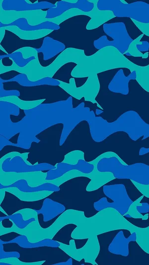 Blue Shark Camouflage Pattern Wallpaper