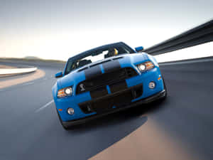 Blue Shelby G T500 Speedingon Track Wallpaper