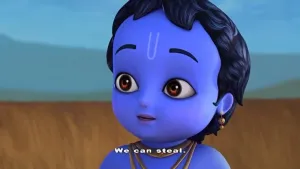 Blue-skinned Little Krishna Wallpaper