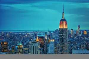 Blue Sky Above Empire State Building Wallpaper