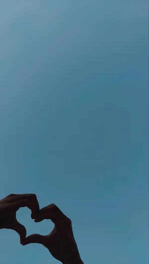 Blue Sky Heart Hands Aesthetic.jpg Wallpaper