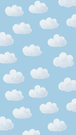 Blue Sky White Clouds Pattern Wallpaper