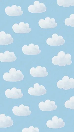 Blue Sky White Clouds Pattern Wallpaper