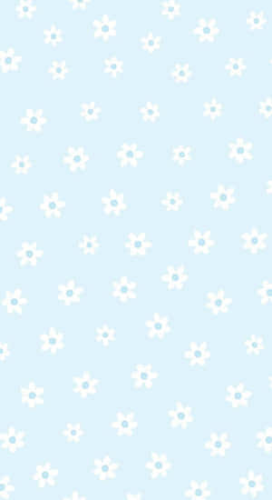 Blue Sky White Daisies Pattern Wallpaper