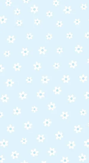 Blue Sky White Daisies Pattern Wallpaper
