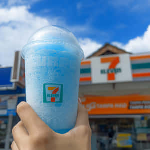 Blue Slurpee7 Eleven Storefront Wallpaper